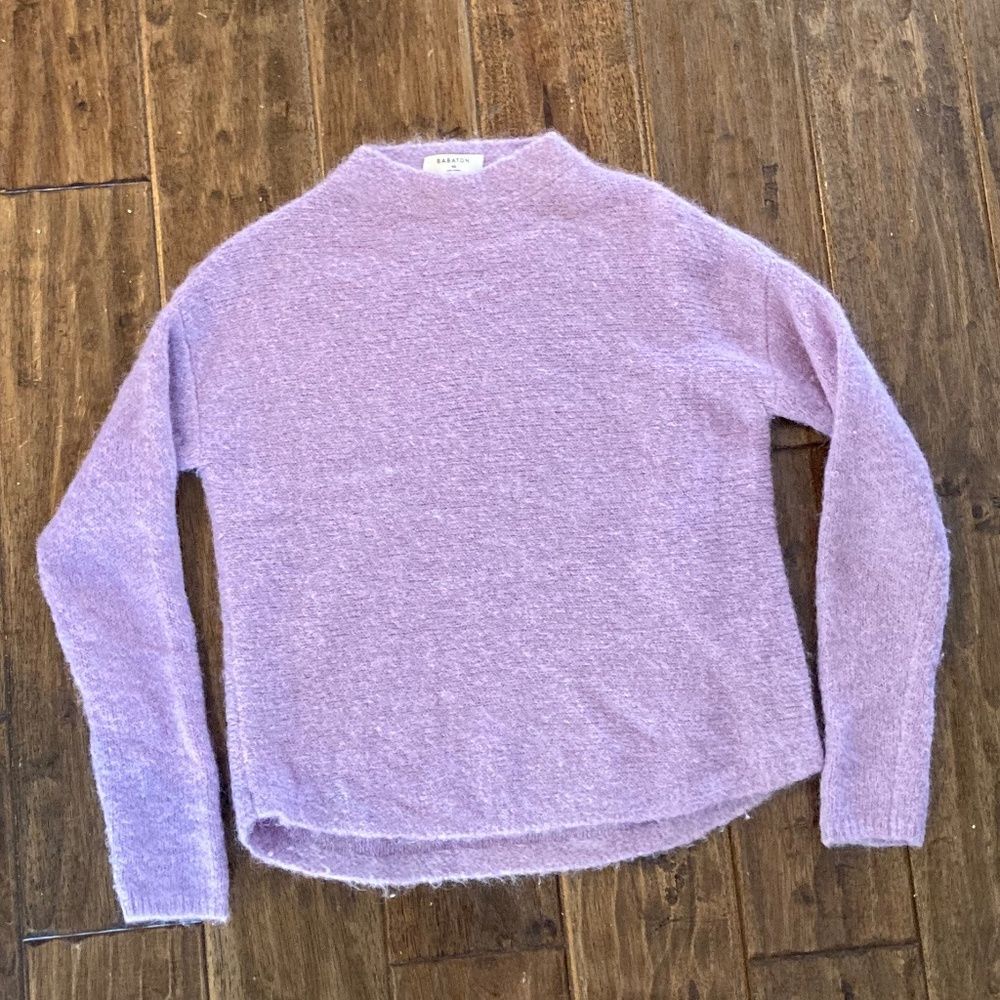 Babaton Aritzia Women’s XS Mohair & Alpaca Long Sleeve Fuzzy Sweater Lilac